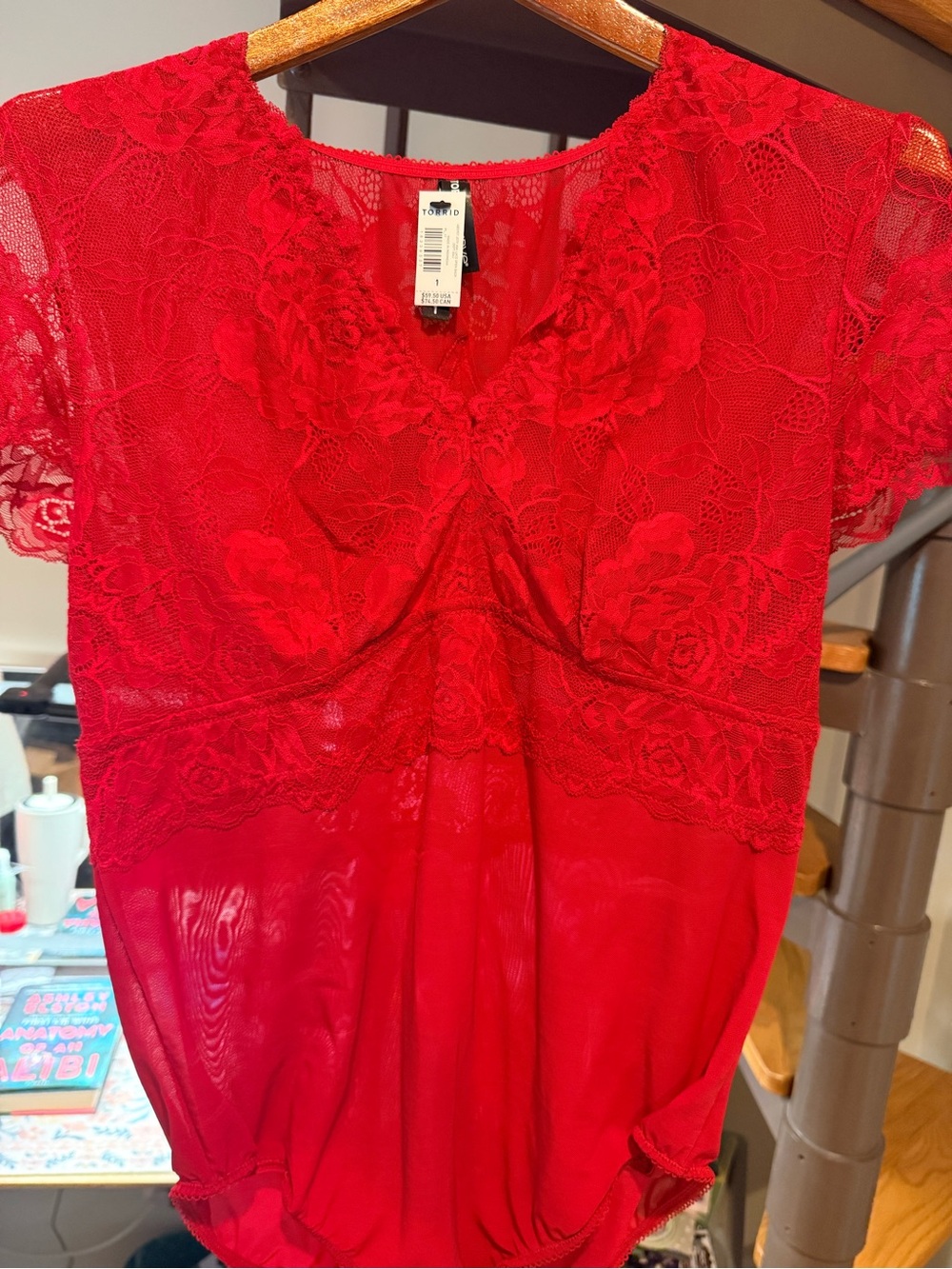 TORRID Red Lace Bodysuit - NWT